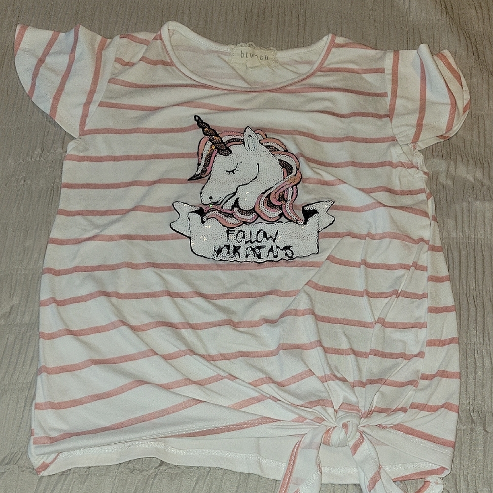 btween Pink and White Unicorn Tee